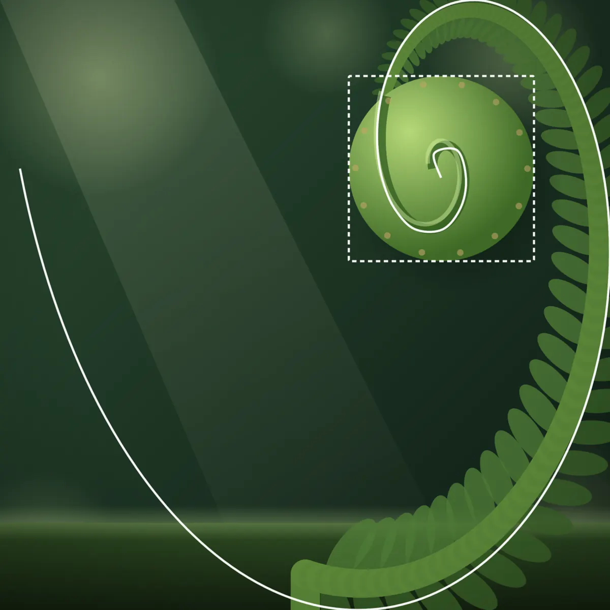 Golden Spiral composition example
