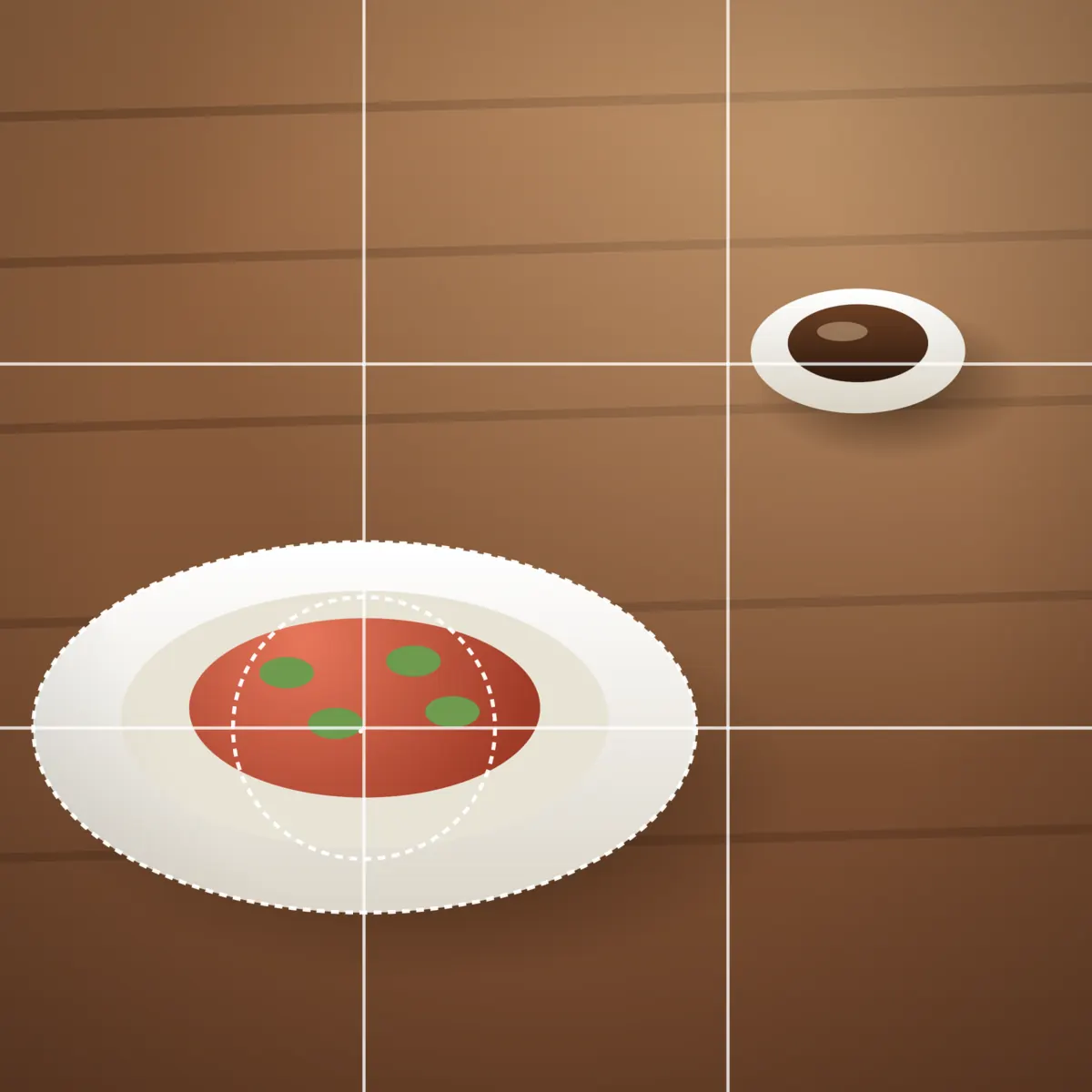 Table-Top 45° composition example